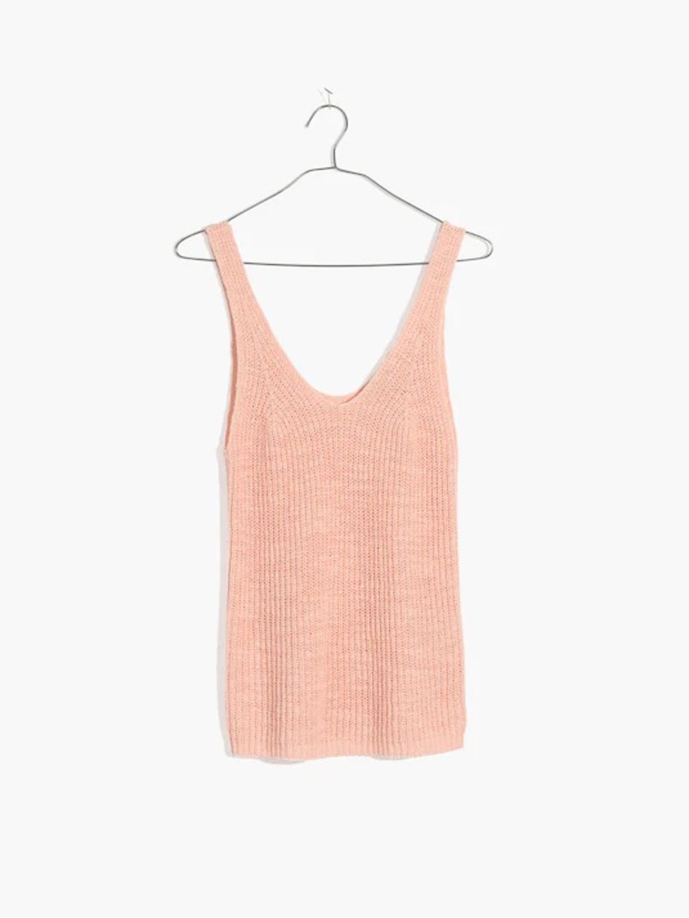 Madewell Pink Knit Sweater Tank Top XXS Sleeveless Scoop Neck Cotton Blend